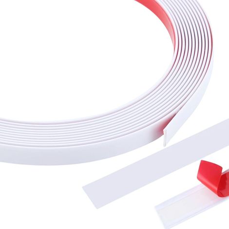 Self-adhesive decorative moldings - 8 m - Flexible self-adhesive PVC decorative strip - Edge protection - For walls, ceilings, floors, cabinet tiles, 1 cm (1/5)