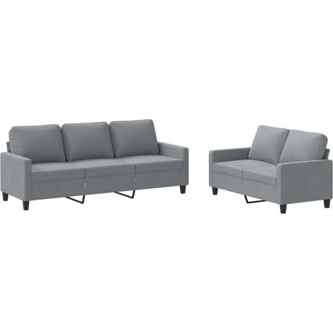 Maison Exclusive - Set di Divani 2 pz con Cuscini Grigio Chiaro in Tessuto