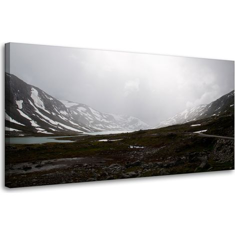 Leinwanddruck Natur Tal Berge 80x40 cm
