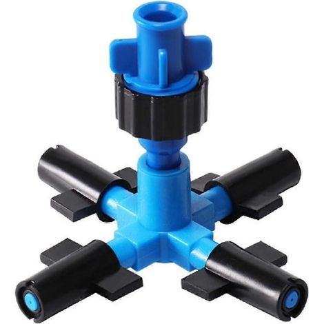 Garden Irrigation Sprayer with 4Way Cross Misting Nozzle for Outdoor Cooling and Greenhouse Drip System (1/5)
