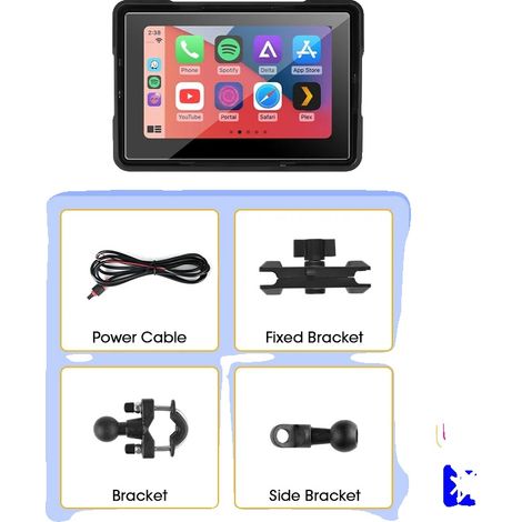 Touchscreen per moto, impermeabile IP67, DVR 1080P, PND da 5 pollici (1/2)