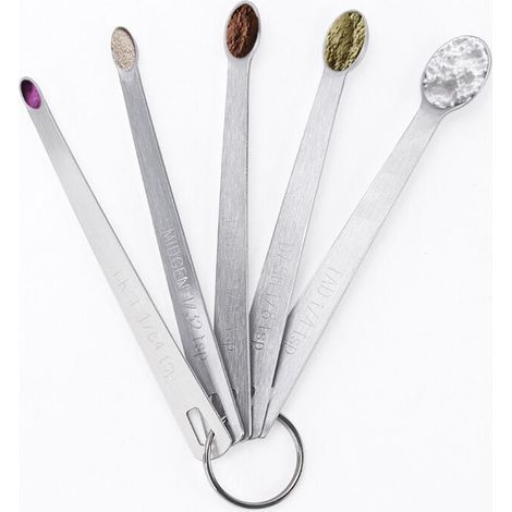 Juego de 5 cucharas medidoras de cocina, mini cucharas medidoras de acero inoxidable, cucharas medidoras de cocina con escala, cucharas medidoras para accesorios de cocina (1/4)