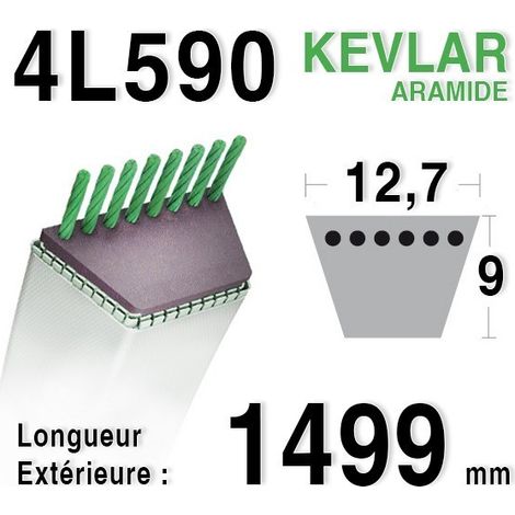 Courroie 4L590 - 4L59 MTD 7540245 - 754-0245 JOHN DEERE m73478 STIGA 1134-9031-01 - 9585-0072-00 WHEEL HORSE 8430 (1/3)