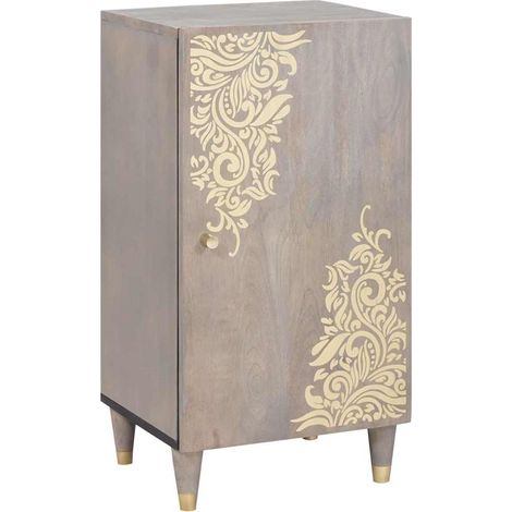 Aparador Gris y dorado 40 x 33 x 75 cm Madera de mango maciza vidaXL
