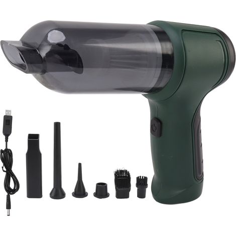 Aspirateur à main sans fil, aspiration puissante, portable, pour la maison, la voiture, le bureau, vert (1/5)