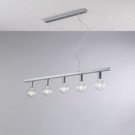 Lampadario Contemporaneo Fabian Metallo Argento 5 Luci E27 (1/2)