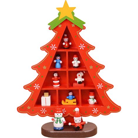 Arbre De Noël De Bureau - Arbre En Bois Pour Décoration De Table - Jouet Festif Pour Intérieur - 1 Pièce (1/5)