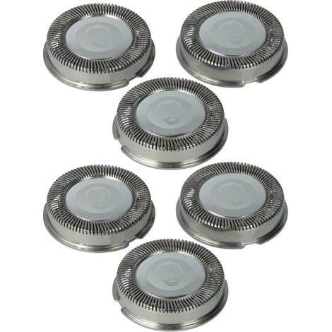 vhbw 6x Ersatz-Scherköpfe kompatibel mit Philips HQ342, HQ362, HQ3425, HQ3445, HQ36, HQ3605, HQ3610, HQ360, HQ3604 Elektrorasierer