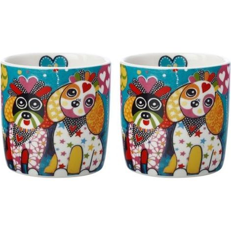 SET 2 TAZZINE CAFFE' ESPRESSINI 100ML LOVE HEARTS OODLES OF LOVE