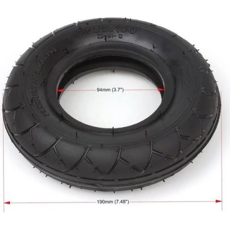 Ensemble de Pneu et Chambre à air pour Scooter 200 x 50 (8"x2) Remplacement pour Razor e100 e150 e200 (1/3)