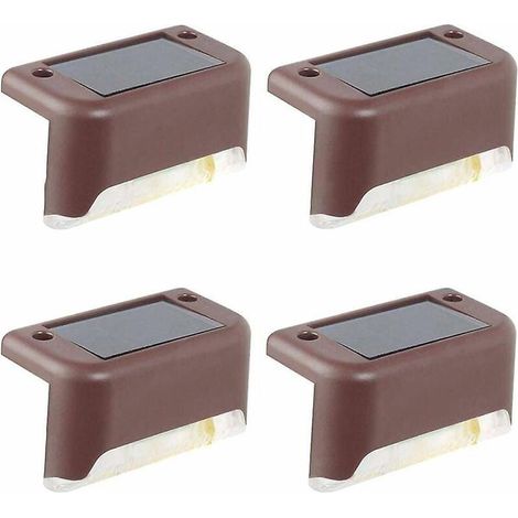 un Paquet De 4 Lampes Solaires Pour Terrasse(lumire Blanche Froide), Lampes De Plafond Tanches Led, Lampes Solaires Pour Terrasse En Extrieur, Es (1/5)