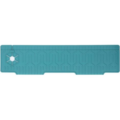 Robinet Tapis En Silicone Double Face Résistant À L'eau Évier Splash Garde Tapis Réglable Trou Design Premium Matériel pour Cuisine Salle De Bains 60x15cm (Vert) (1/5)