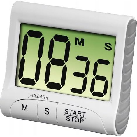 Minuteur de cuisine Numérique (Grand Ecrand LCD avec Grands Chiffres, Timer Magnétique avec Minuterie Chronomètre et Programmateur,Fixation via aimant (1/5)