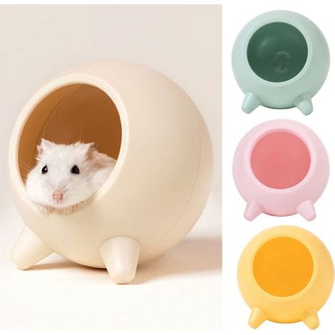 Casetta per criceti semi-chiusa, calda e confortevole ampio nascondiglio, ideale per ricci, cincillà e altri criceti e vari accessori per criceti. (1/4)