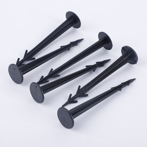 Piquets d'ancrage en Plastique Noir 12 cm Lot de 100 Résistants aux UV pour Bâche et Filet (1/5)