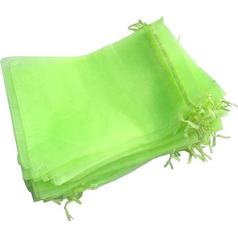Bolsas protectoras para uvas, 100 unidades. Bolsas de organza transpirables con cordón, 30 cm x 20 cm, para proteger los racimos de uvas de avispas y pájaros. (1/4)