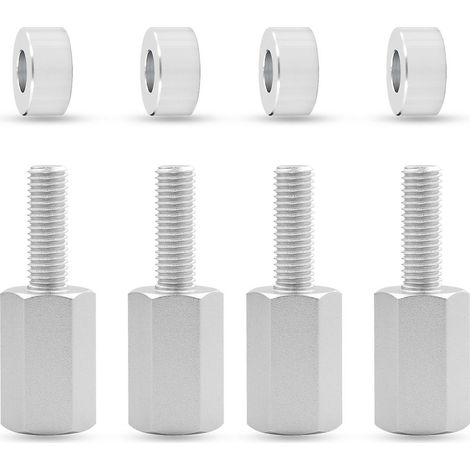 Ensemble de rehausseur de siège 4 pièces (1,5 pouce et 2 pouces) avec rembourrage, remplaçant le rehausseur de siège d'origine du Can-Am Maverick X3 UTV – 4 pièces et rembourrage – Argent