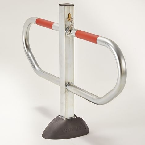 Mottez – Barrière de parking acier zingué avec arceaux Ø 35mm – Fixation au sol par vis Torx – Dimension montée 85 x 23 x HT 60 cm