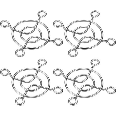 40-mm-Fingergitterlüfter, 4er-Pack, Edelstahl 304, Schutzgitter für 40x40-mm-Lüfter für DIY-Computerzubehör, Silber (1/5)