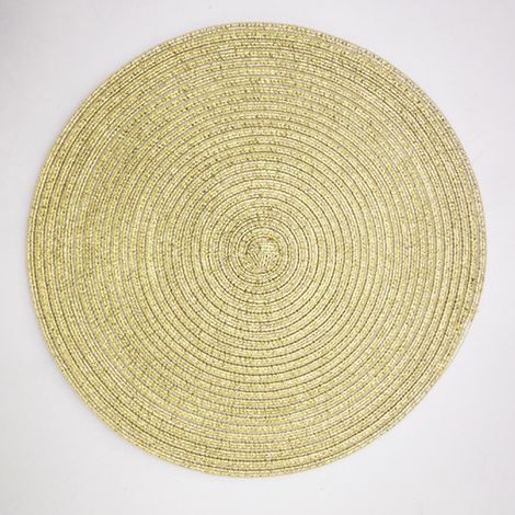 1 Stück 38 x 38 cm, goldfarben, rund, mit Pailletten, Tischsets für Weihnachten, Familienfeiern, Hochzeiten, Feiertage, Tischdekoration (1/5)
