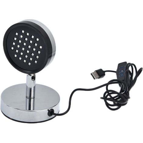 Lampe de soin du visage anti-âge à LED, lumière rouge, acier inoxydable, 3 couleurs réglables, alimentation USB