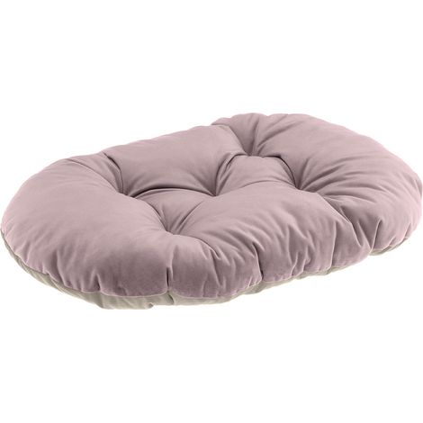 Coussin en velours doux pour chiens et chats – Double face beige et rose – 43 x 30 cm – Lavable en machine à 30° – Accessoire Siesta Deluxe – Ferplast