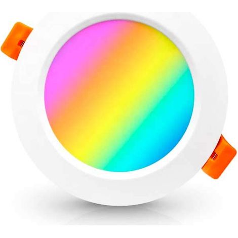 Spot à LED smart WiFi, intégré, plafond, RGBW, 7W, 600 lm, lumière/couleur réglable via Internet (1/5)