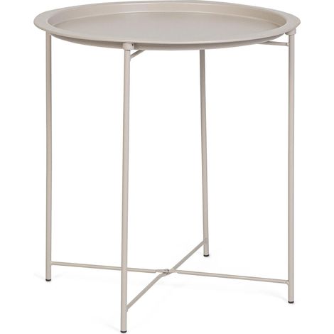 Tavolino Hilmar tortora/beige ø47x51 cm