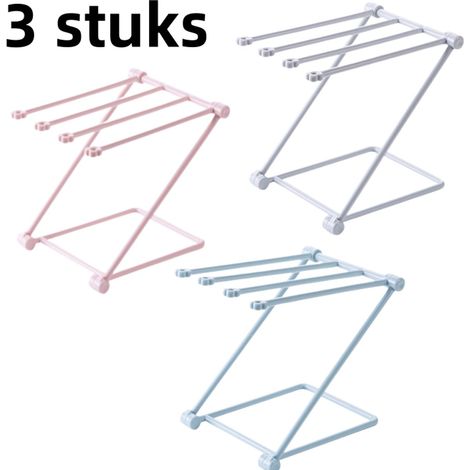 Plateau de bureau pliable en 3 parties avec égouttoir vertical pour torchons vaisselle et porte serviettes couleurs assorties (1/5)