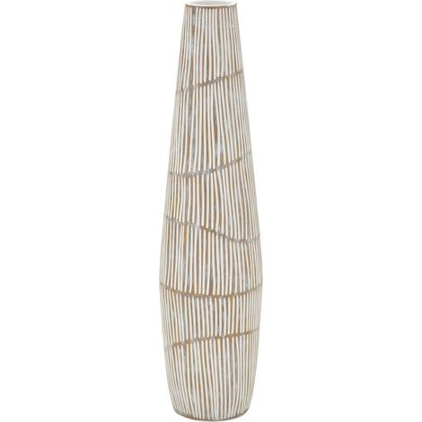 Vaso Hanoi slanciato in resina bianca anticata