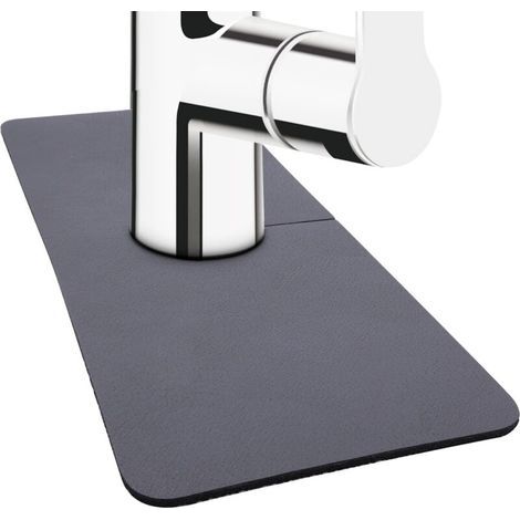 Ineasicer 2 Pièces 38x14 cm Tapis Absorbants Robinet, Enveloppants Diatomite Tapis Absorbant de Cuisine D'évier, pour Robinets Salle Bain Cuisine（Gris） (1/4)