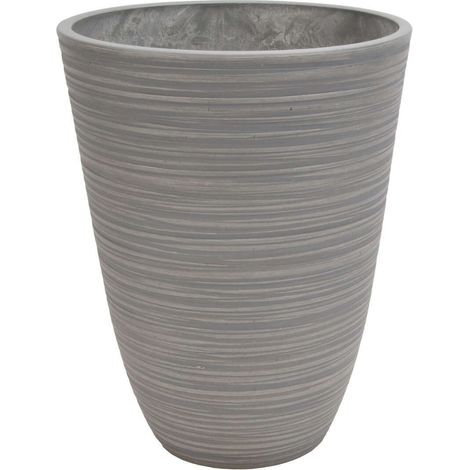 Vaso tondo piccolo a cono da giardino in fibra di argilla Ø25,5x32,5 cm Dicentra -  Black
