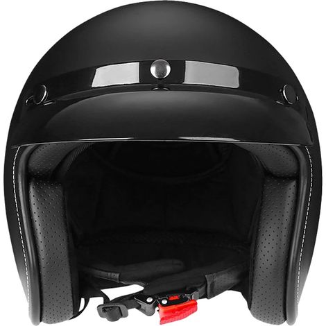 Casque de moto, design ouvert, visière amovible, Noir mat-b, M (1/2)