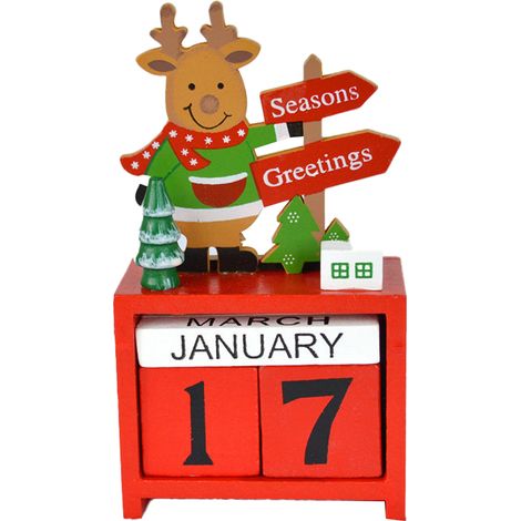 Calendrier De Lavent En Bois - Blocs Numérotés Pour Compte À Rebours De Noël - Bureau Étagère Décoration Festive - Lot De 1 (1/5)