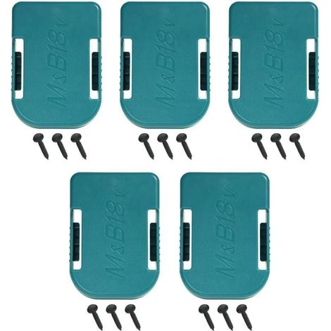 Pack de 5 Supports de Support de Batterie pour Makita également pour Bosch18V Couvercle de Batterie, Support de Support de Batterie pour Clip de Ceinture sur Le Mur de l'étagère (1/5)