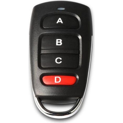 Cuatro mandos a distancia universales para puertas de garaje de 433 MHz con cuatro botones y un alcance de 10 metros. (1/4)