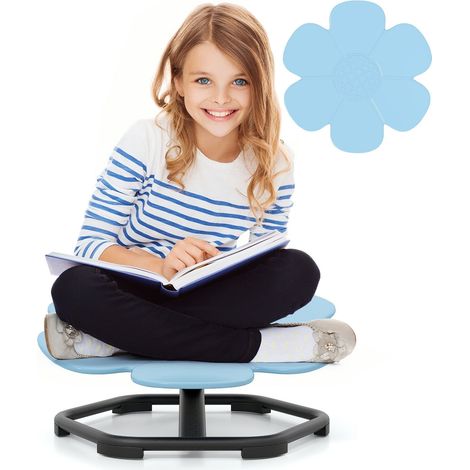 Drehbarer 360°-Kinderstuhl mit sensorischer Funktion - Blaues Blumendesign