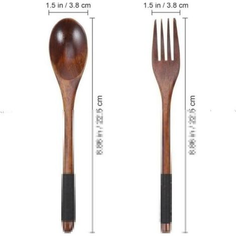 Ensemble Cuillère Fourchette Portable 8.86in Léger - Couverts Service Maison Extérieur Lumiryn (1/5)