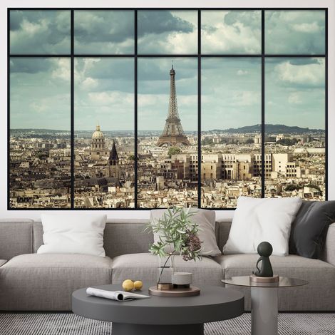 Stickers Trompe l'oeil fenêtre verrière - Paris - 60 x 95 cm (1/5)