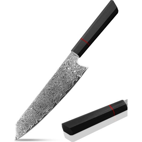 Kiritsuke Damas Couteau de Cuisine: 20 cm Couteau de Cuisine Japonais Tranchant, Couteau en Acier Damas - Légumes, Professionnel