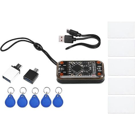RFID-Chip-Lesegerät + 5 CUID-Karten und Schlüsselanhänger, RFID-Smartcard-Emulator, EM125-kHz-Lese-/Schreibgerät, 13,56-MHz-integrierter Schaltkreis, Badge-Dekodierung (1/5)