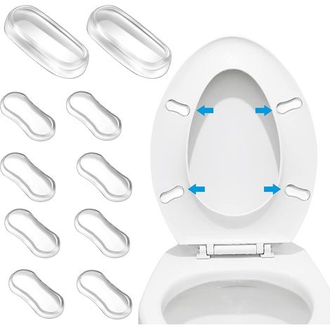 10 Pcs Selbst-Adhesive WC-Sitz Abdeckung Gummi Pads für Home Office Hotel Weiß