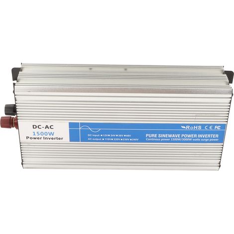 1500-W-Sinus-Wechselrichter, 2 AC-Steckdosen + 5-V-2,1-A-USB-Anschluss, hoher Wirkungsgrad, 24-V-DC-zu-AC-Wandler (1/5)
