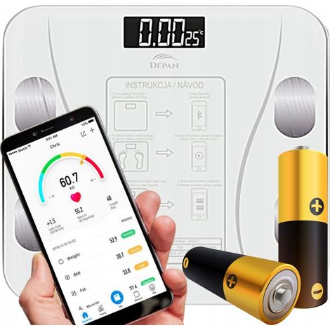 Báscula analítica de baño delgada de 180 kg SMART+ 17 en 1
