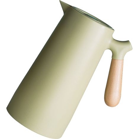 Vakuumisolierter Wasserkocher für Tee, Wasser und Kaffee, mehrschichtige Glasauskleidung, ideal für Zuhause und Camping, grün, 1 Liter (1/5)
