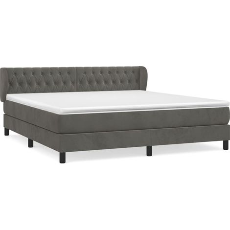Maison Exclusive - Boxspringbett mit Matratze Dunkelgrau 160x200