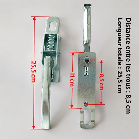 Lot de 2 serrures de ridelle entraxe 8,5 cm pour camion léger 8.5 2 25,2 × 4,2 × 4,6 cm 300 g – Livraison gratuite
