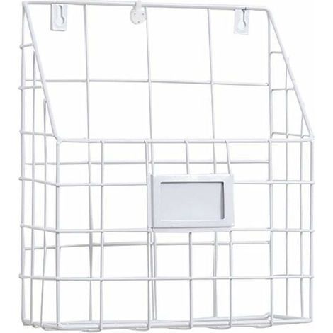 pair 1pc Porte Magazine/Porte Revue Metal pour Le Bureau et l'entrée (Blanc) (1/5)
