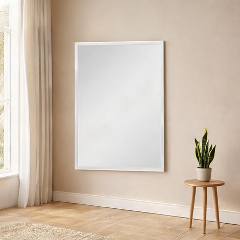 Décoration murale Déco murale miroir 60 x 80 cm cadre MDF blanc (1/5)
