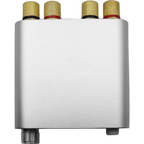 ZK-1002D Mini amplificateur Bluetooth, 100 W x 2 Mini amplificateur HiFi 2.0 canaux avec entrées Bluetooth/USB/AUX, audio PC pour haut-parleurs passifs/PC, argent (1/5)